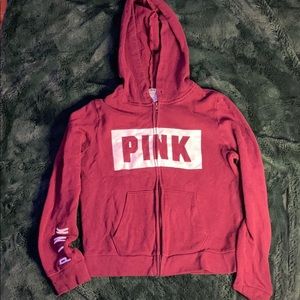 maroon pink zip up